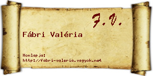 Fábri Valéria névjegykártya